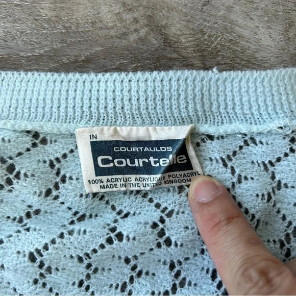 Vintage 70s Courtaulds Courtelle Acrylic Cardigan Made in UK - Picture 9 of 13